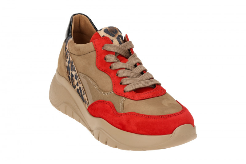 Gabor Fashion Schuhe Sneakers hellbraun rot Luchs 73.451.13