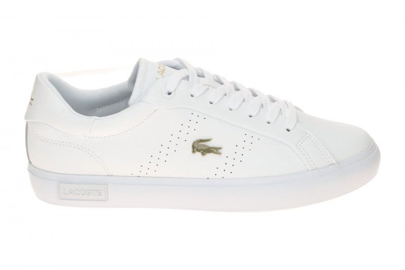 Lacoste Powercourt Schuhe Sneakers weiß gold Damen 124