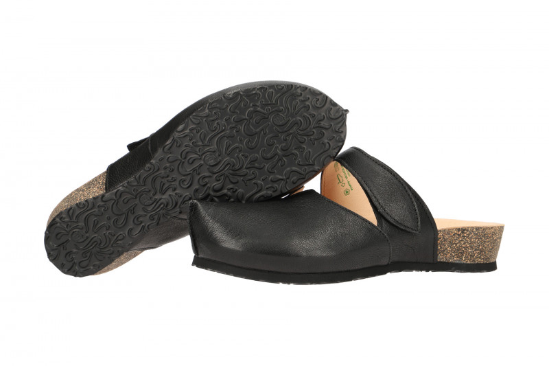 Think Kessy Pantolette schwarz Glattleder Clogs