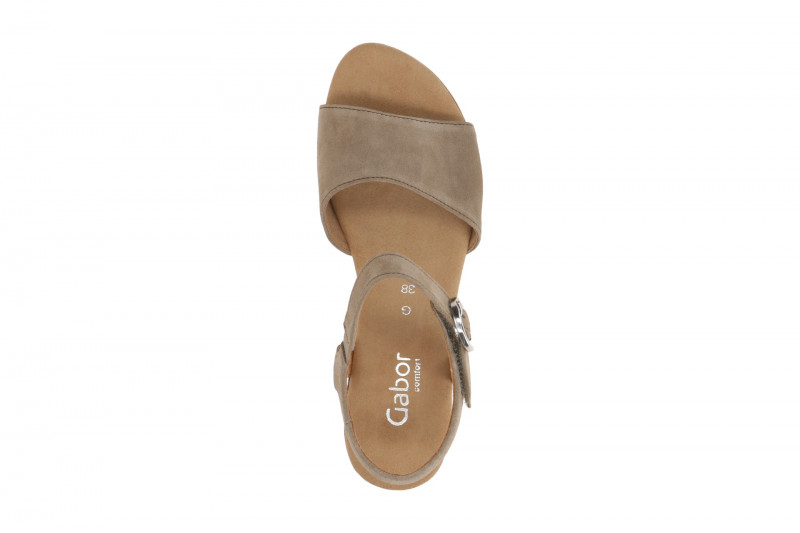 Gabor Plateau Sandalette grau taupe Klett 82.071.34