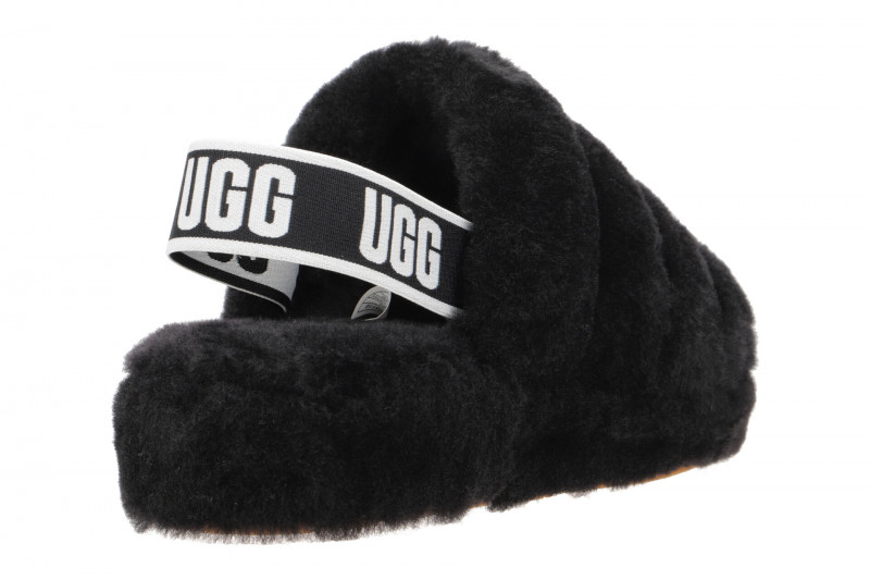 UGG Fluff Yeah Slide Hausschuhe schwarz
