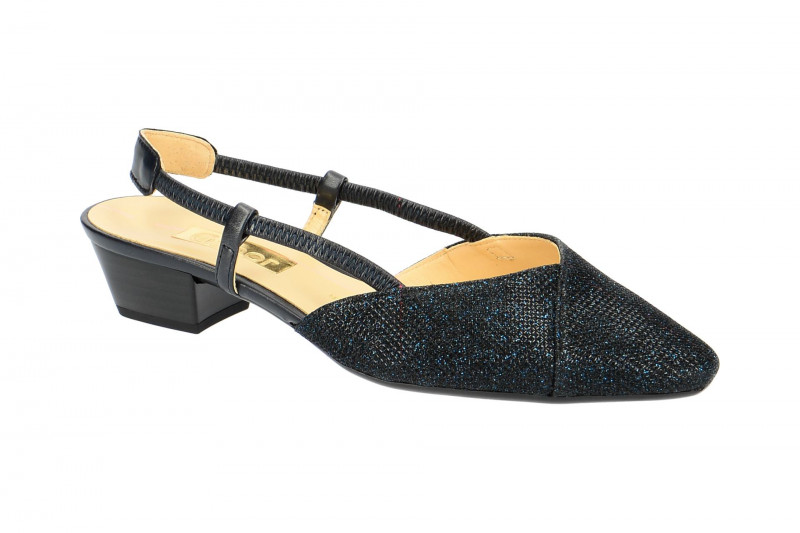 Gabor Glamour Sling Pumps blau Glitter 633