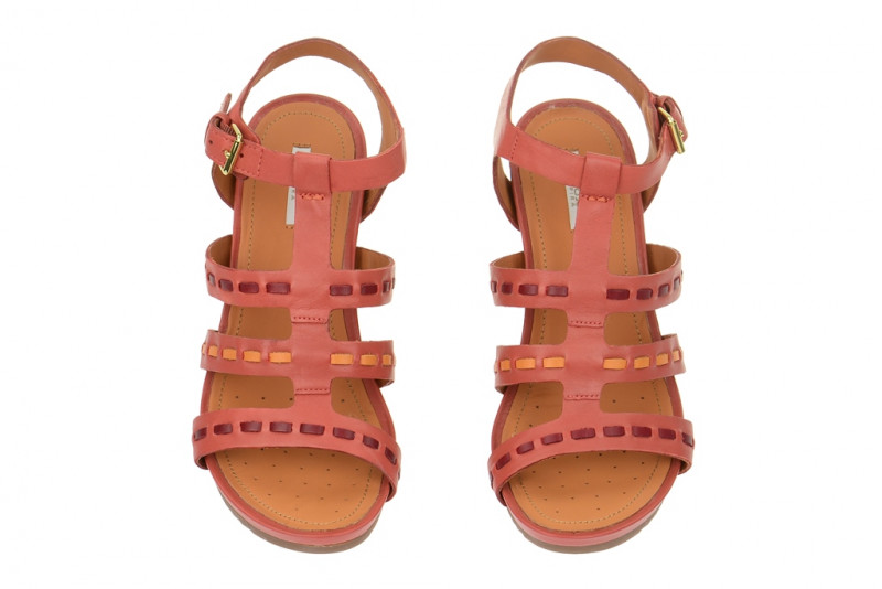 Geox Rorie Keil Sandale rot