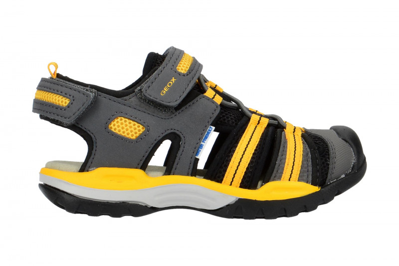 Geox Kinder Sandale grau gelb Wassertauglich