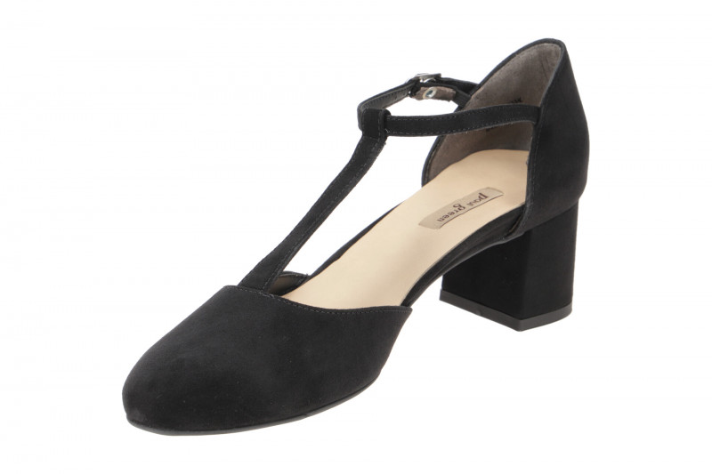 Paul Green T-Steg Pumps schwarz Samt Velour 3807