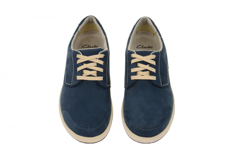 Clarks Stafford Plan Schuhe blau Nubuck