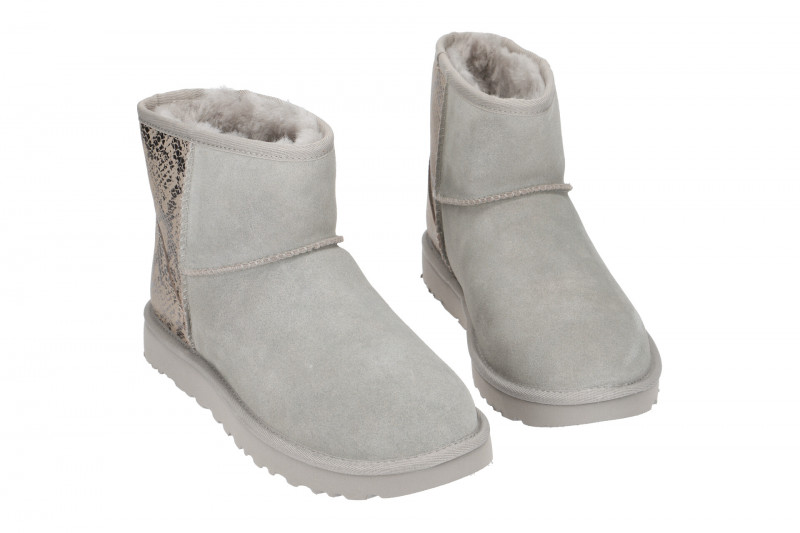 UGG Stiefel grau silber Classic Mini Metallic Snake