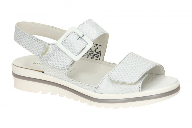 Waldläufer Hakura Sandale weiß silber Muster H-Weite 351013