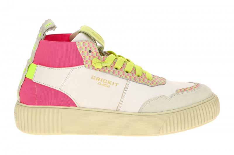 CRICKIT Rebeka Stretch Mid Sneaker weiß pink 3D Effekt
