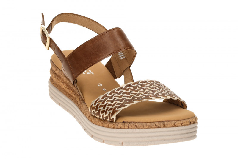 Gabor Keil Sandale braun platin Flecht 62.705.54