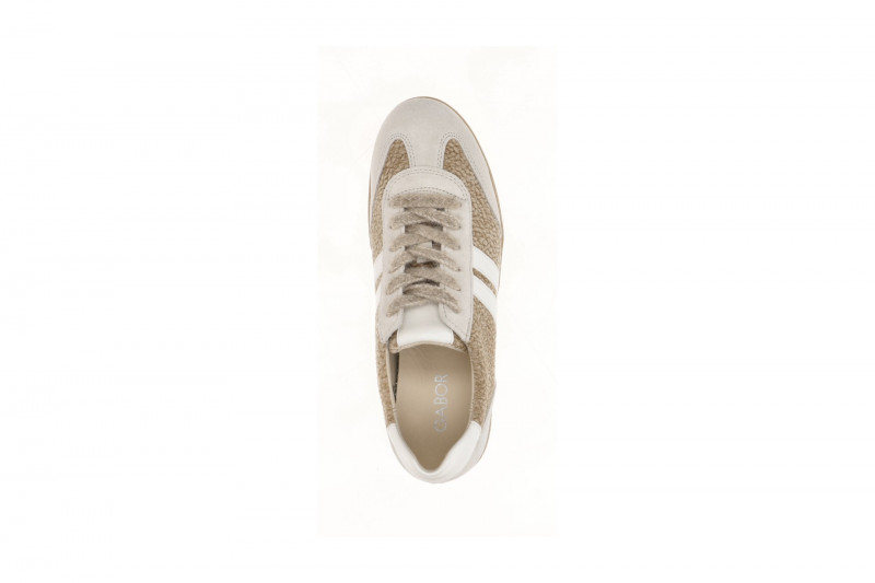 Gabor Schuhe Retro-Sneakers grau beige Fell 6011.01.011