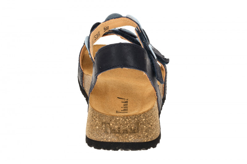 Think Koak Sandale blau Leder Punkte 322