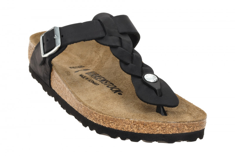 Birkenstock Gizeh Braided Pantolette schwarz SCHMAL 1021360