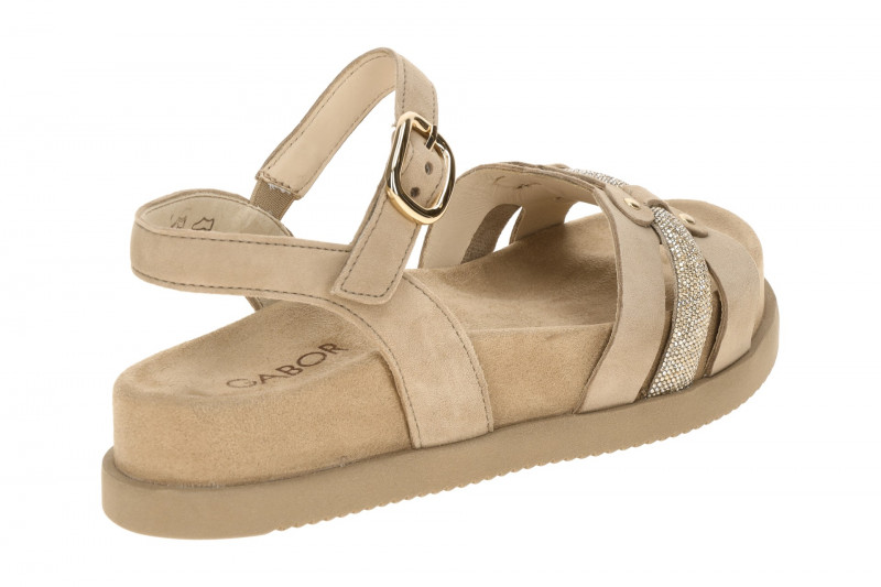 Gabor Sandale beige sand Samt Strass 83.770.14