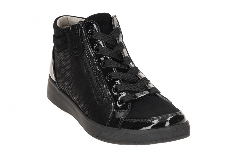 ARA Rom Schuhe Mid-Sneaker schwarz gemustert Lack 12-24499