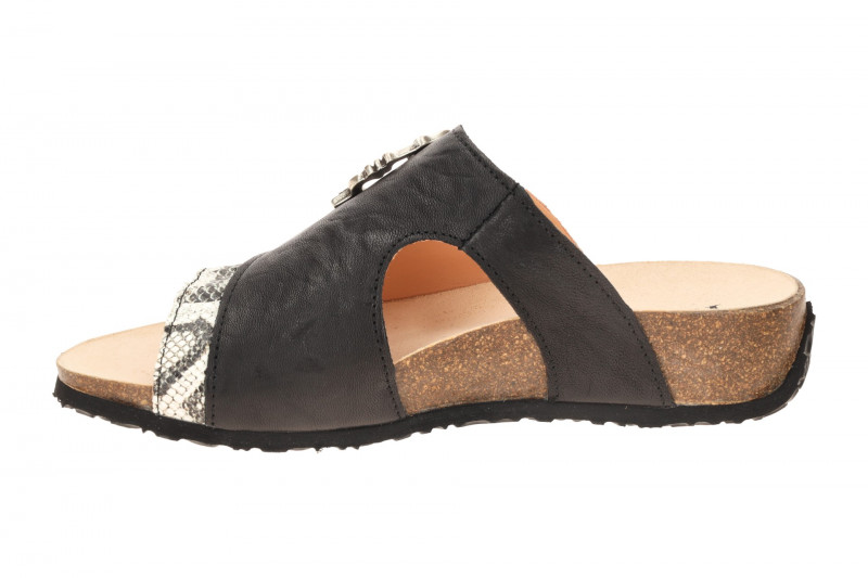 Think Mizzi Pantoletten schwarz weiß Schuppen 124