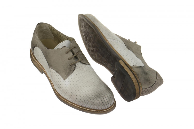 Bello Schuhe weiß grau Piquet HE176