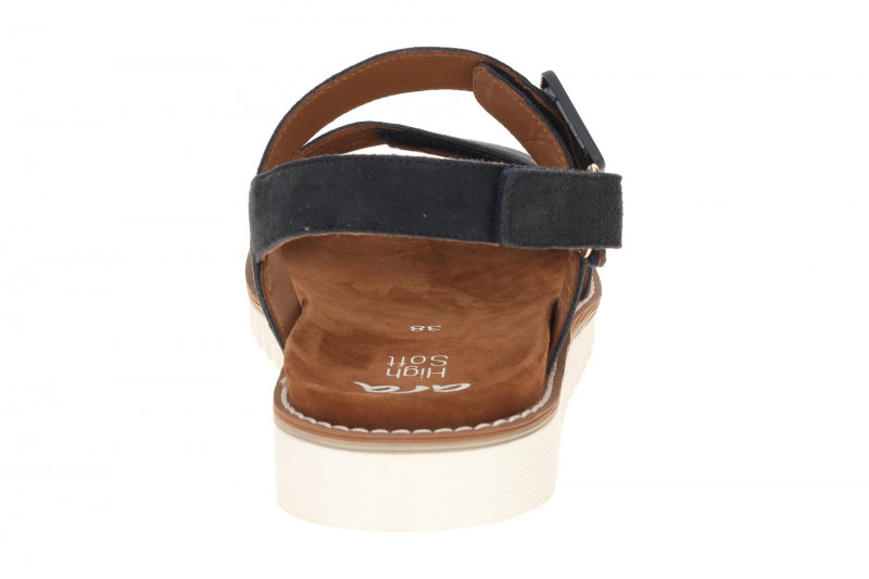 ara Kent Sandale blau Klett Samt 12-28134