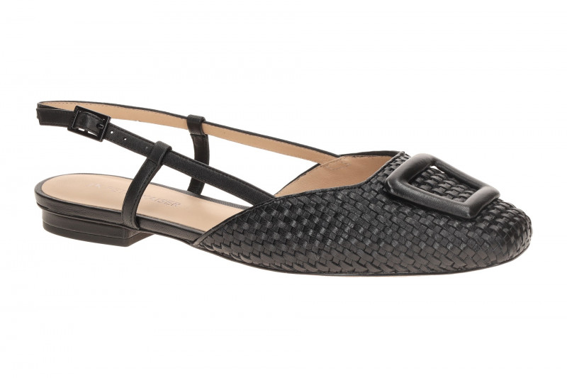 Peter Kaiser Sling Pumps schwarz Flecht 79481