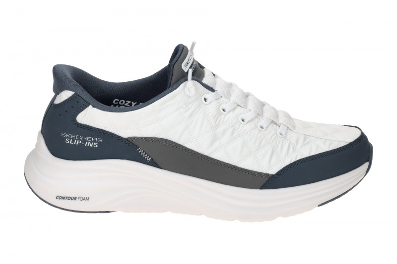 Skechers Contour Foam Schuhe weiß blau Slip-Ins 232619
