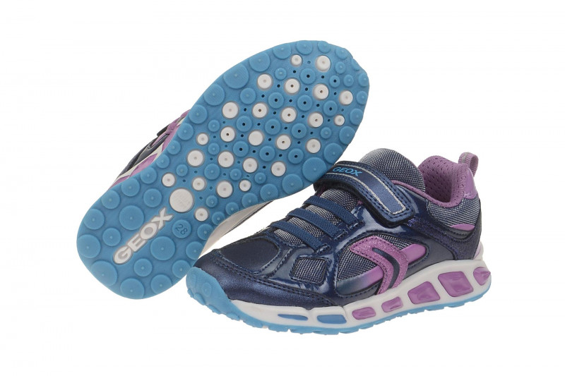 Geox Shuttle Mädchen Schuhe blau Blinker LED