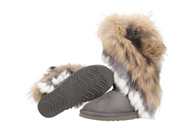 Oog Stiefel grau Indianer Lammfell