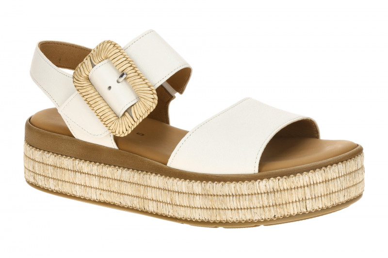 Gabor Plateau Sandale weiß Bast 84.562.20