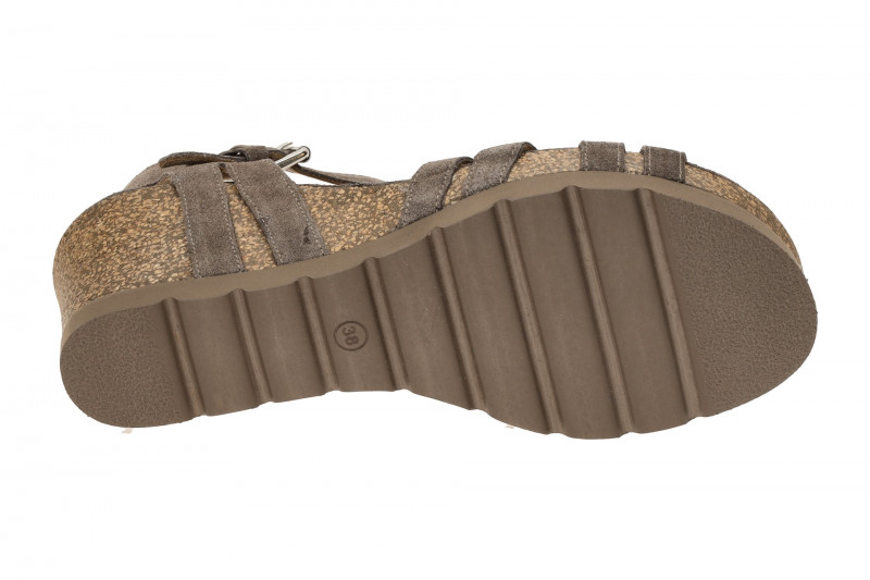 Panama Jack Vera B5 Keil Sandale grau Velour