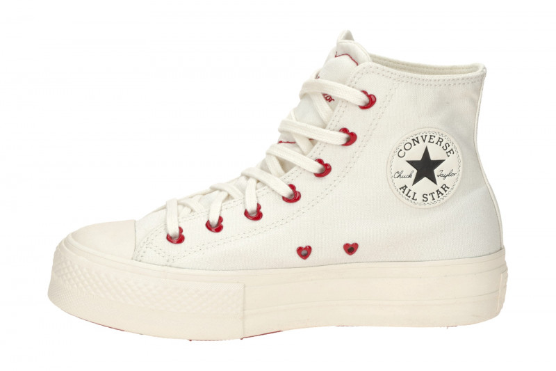 Converse Schuhe Chuck Taylor All Star Hi Plateau weiß Herz