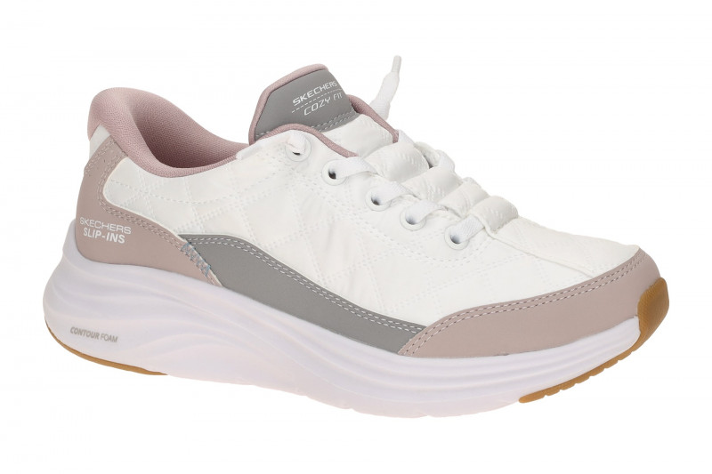 Skechers Contour Foam Schuhe weiß rosa Kinder Slip-Ins Sneaker