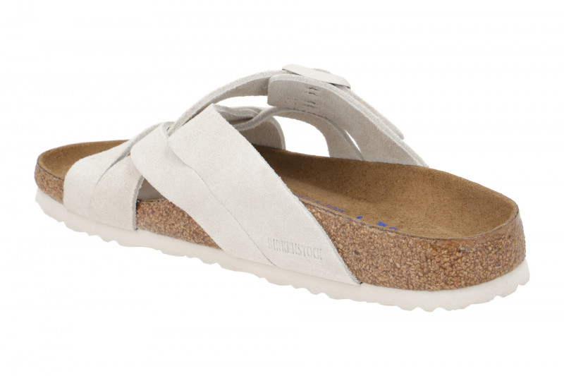 Birkenstock Lugano Pantolette antique weiß Schmal 1024560