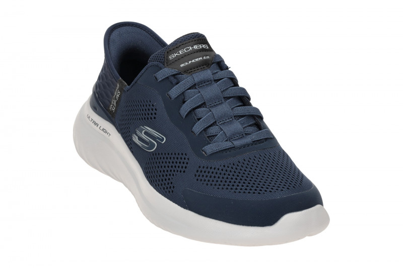 Skechers Bounder Slipper Schuhe blau SLIP-IN 232459