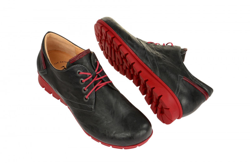 Think Menscha Schuhe dunkel-grau rot 1-81070-21
