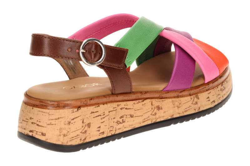Gabor bunte Plateau Sandale orange lila pink grün mix 82.743.25