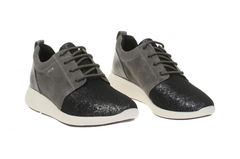 Geox Ophira Schuhe grau silber Glitter D621CA