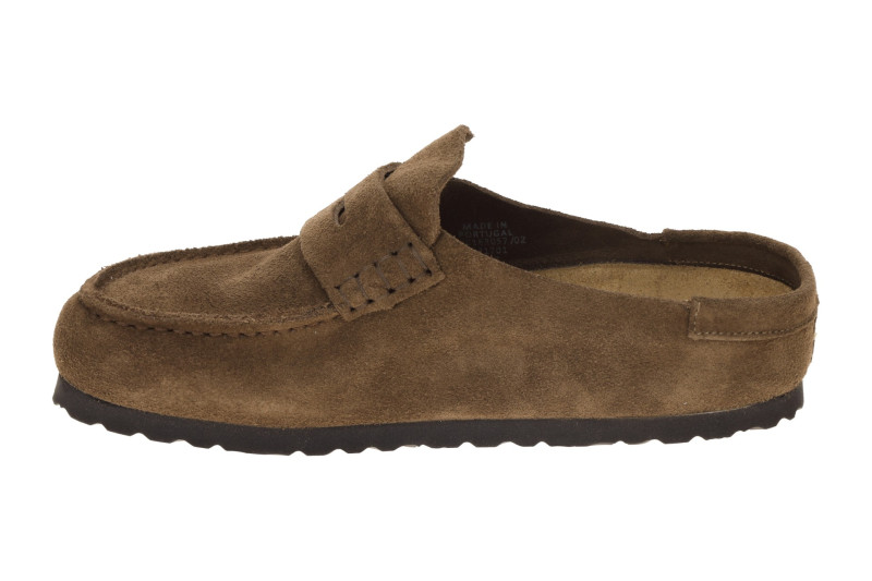 Birkenstock Naples Wrapped Mokassin Clog Pantolette braun Schmal-Weit