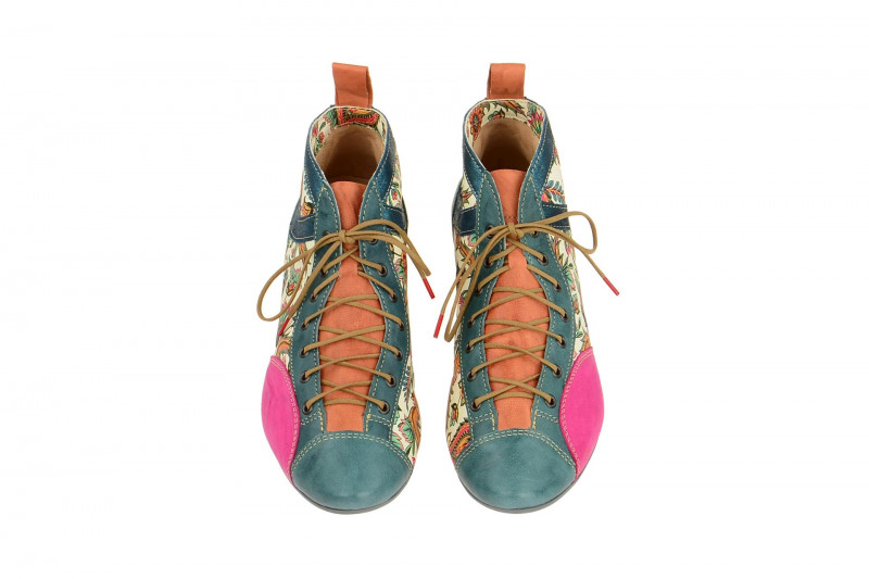 Think Guad Stiefelette blau pink kombi
