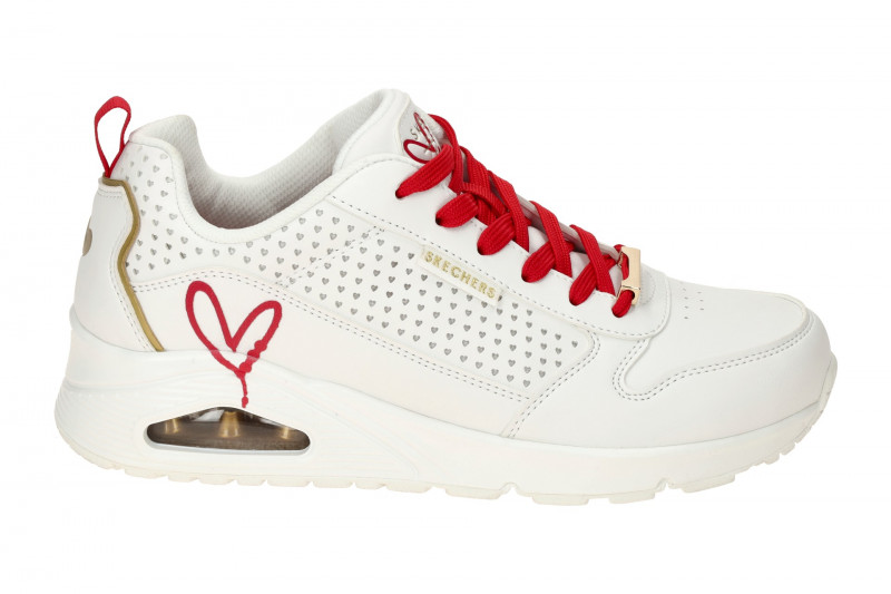 Skechers Uno Schuhe weiß einsames Herz 177991