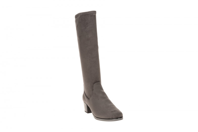 Caprice Lang Schaftstiefel grau Stretch Samt 25506