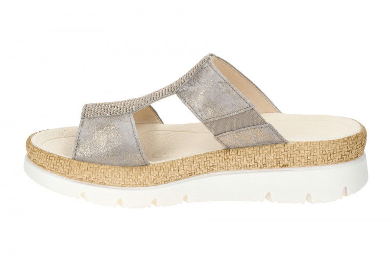 Gabor Glamour Pantoletten grau metallic Glitzer 63.721.62