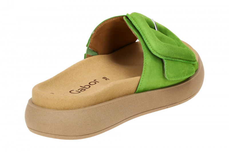 Gabor Plateau Pantolette grün Velour 63.751.11
