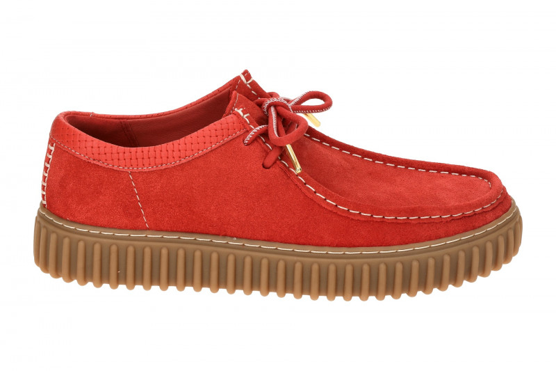 Clarks Torhill Lo Schuhe rot Herren Velour 26180908