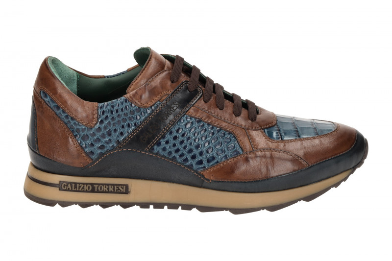 Galizio Torresi Schuhe blau braun Kroko 415128B