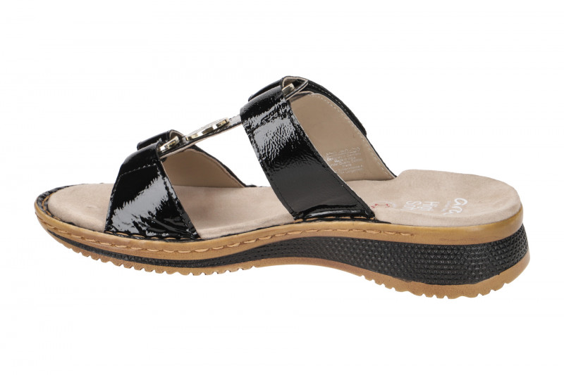 ara Hawaii Steg Pantolette schwarz Lack 12-29003