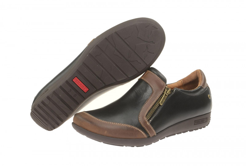 Pikolinos Lisboa Slipper schwarz braun - W67-6589 black-cuero