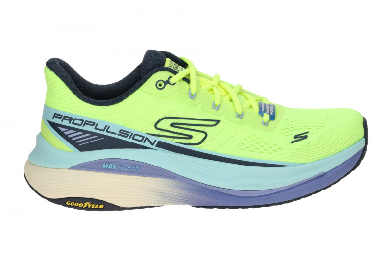 Skechers MAX CUSHIONING Schuhe gelb blau Damen Sportschuhe 128901