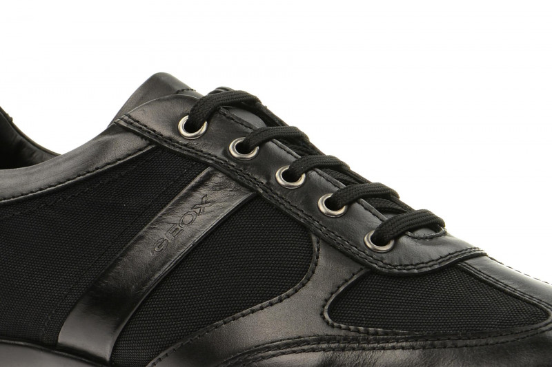 Geox Symbol Schuhe schwarz Leder Textil mix