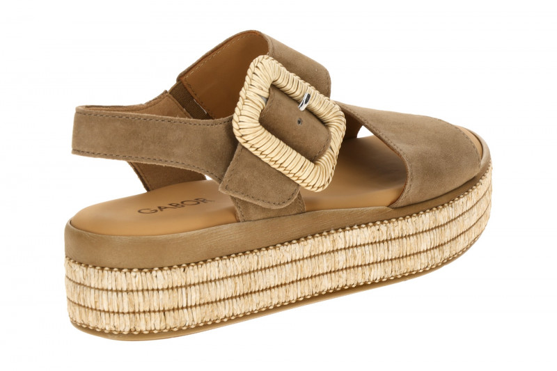 Gabor Fashion Plateau Sandalette braun Bast 84.562.14