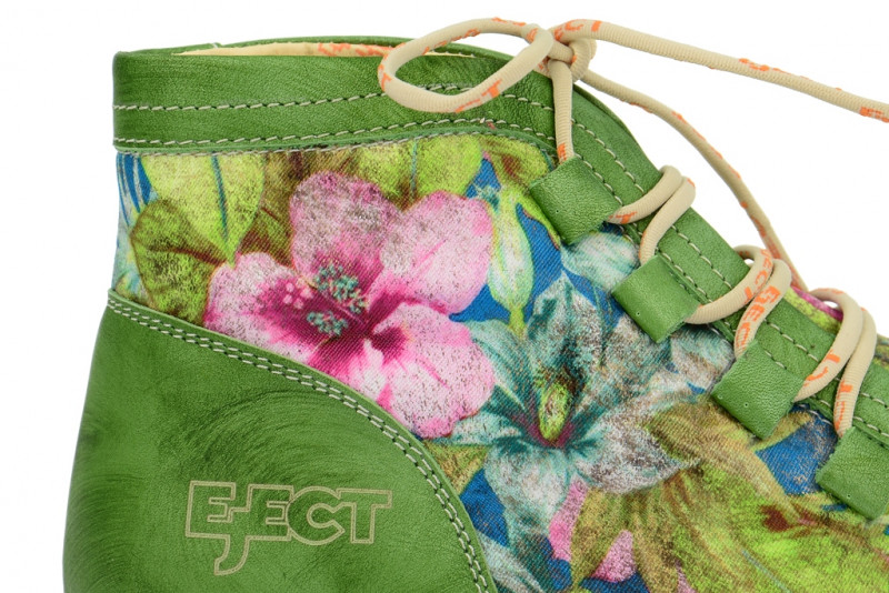 Eject Road Sneaker in mattgrün + flower multi print