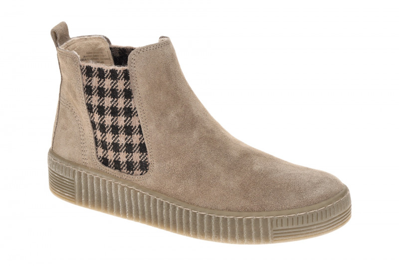 Gabor Stiefelette Chelsea-Boots beige Velour 8013.02.008